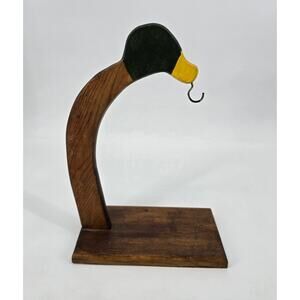 Hand Carved Wooden Mallard Duck Banana Hanger